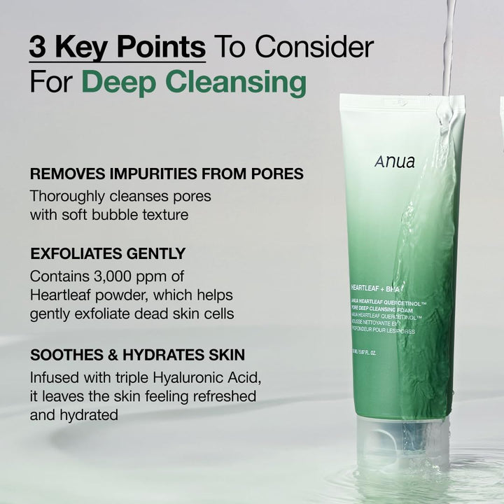 Anua Heartleaf Quercetinol Pore Deep Cleansing Foam *RENEW* 150ml - Shop K-Beauty in Australia