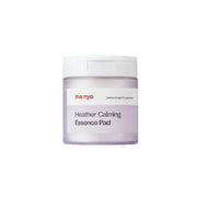 Ma:nyo Heather Calming Essence Pad 60pcs toner pads with calming ingredients in a white and green packaging.