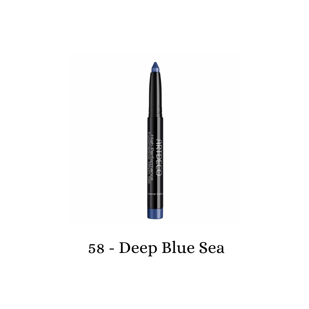 ARTDECO High Performance Eyeshadow Stylo in deep blue sea, showcasing a sleek, portable eyeshadow pen with vibrant blue pigment.