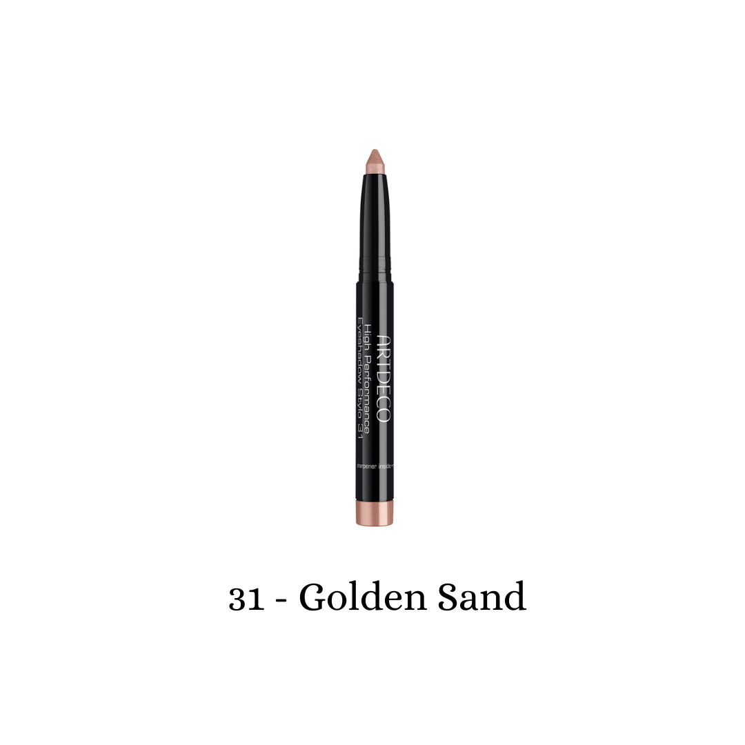 ARTDECO High Performance Eyeshadow Stylo in Goldensand, a sleek eyeshadow stick with shimmering golden-sand color for eye makeup.