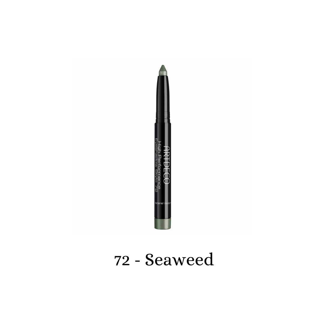 ARTDECO High Performance Eyeshadow Stylo in seaweed shade, showcasing its smooth, pen-like design and vibrant green color.