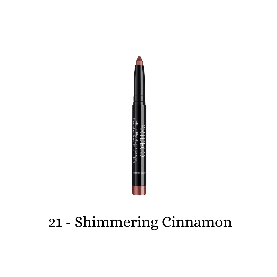 ARTDECO High Performance Eyeshadow Stylo with shimmering cinnamon shade, showcasing a sleek, portable eyeshadow pen with a smooth finish.