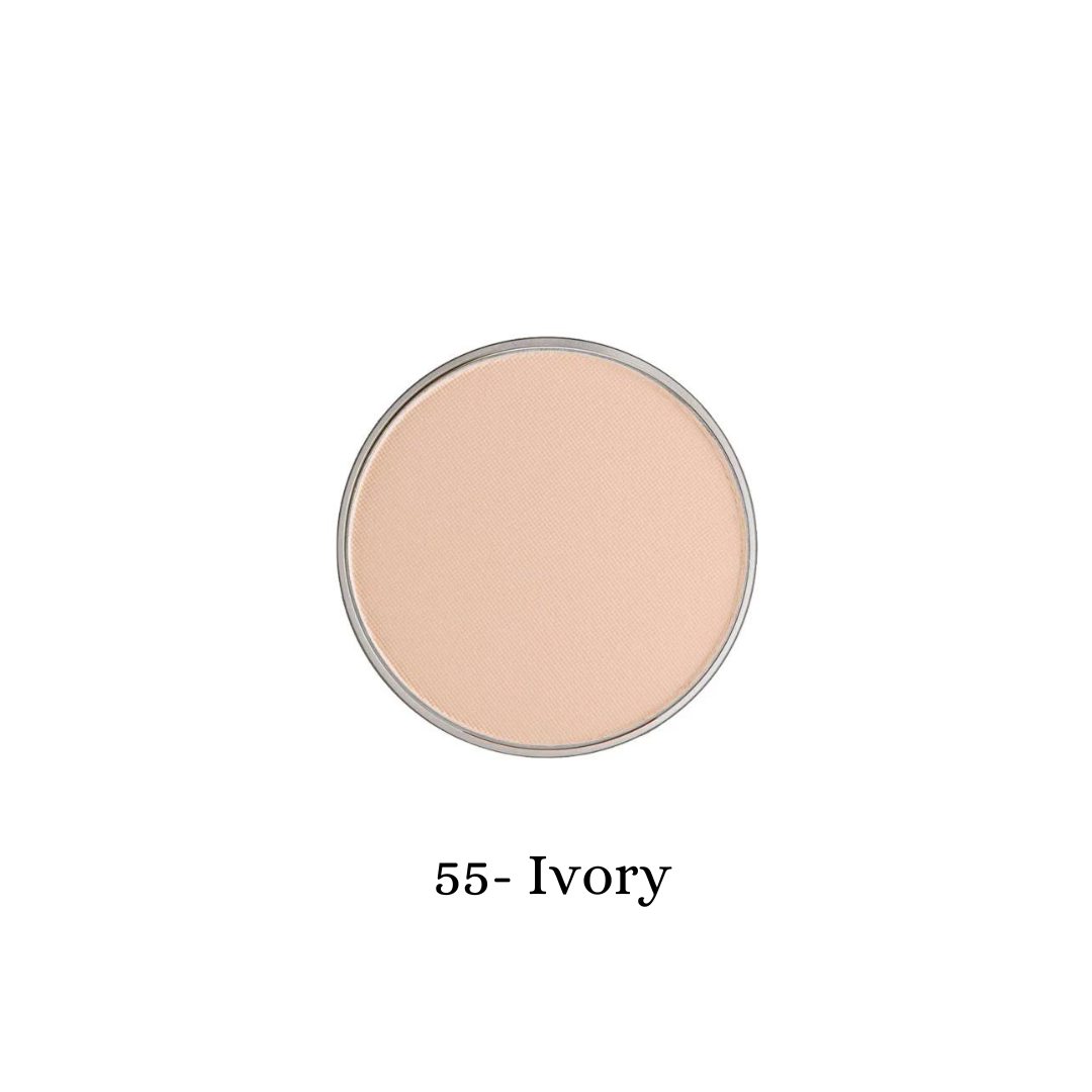 ARTDECO Hydra Mineral Compact Foundation refill in ivory, showing the sleek compact container with the foundation inside.