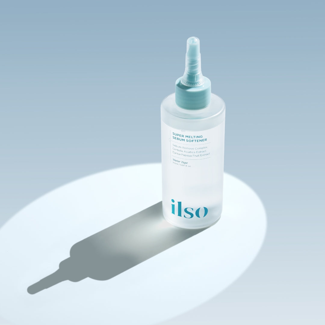 IISO Super Melting Sebum Softener toner in a 150ml bottle, showing the clear liquid and sleek packaging.