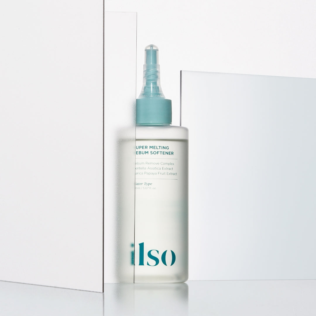 ILSO Super Melting Sebum Softener toner in a 150ml bottle, showing the product with its sleek packaging and label.