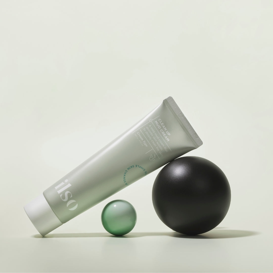 ILSO Clean Up Mud Cream wash-off mask in 100g jar, with a creamy texture and natural ingredients for deep cleansing and skin purification.