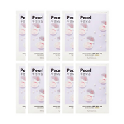 Missha Airy Fit Sheet Mask Pearl bundle with 10 hydrating facial masks, featuring a lightweight, breathable sheet design.