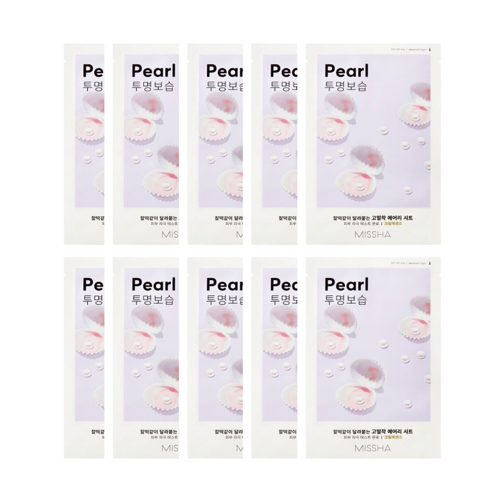 Missha Airy Fit Sheet Mask [Pearl] 10pc Bundle - Shop K-Beauty in Australia