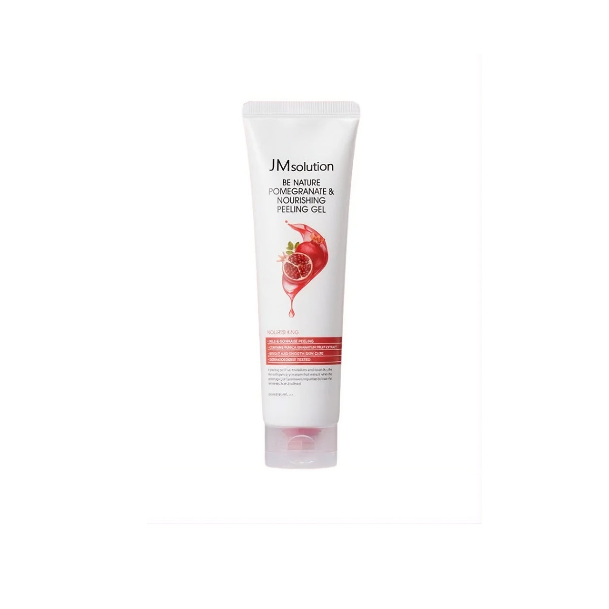JMsolution Be Nature Pomegranate Nourishing Peeling Gel in 200ml bottle, exfoliates and nourishes skin with natural pomegranate extract.