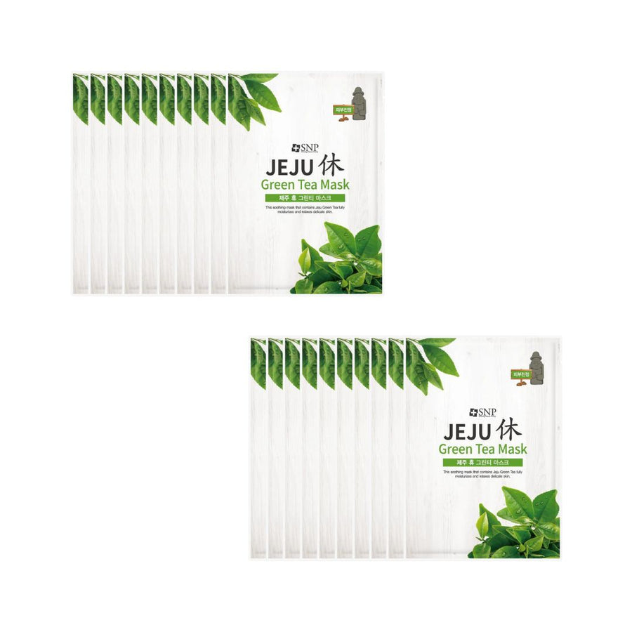 SNP Jeju Rest Green Tea Mask 20pcs - Shop K-Beauty in Australia