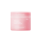 JMsolution Collagen PDRN Firming Toner Pads in a container, showing 100 soothing toner pads for skincare.