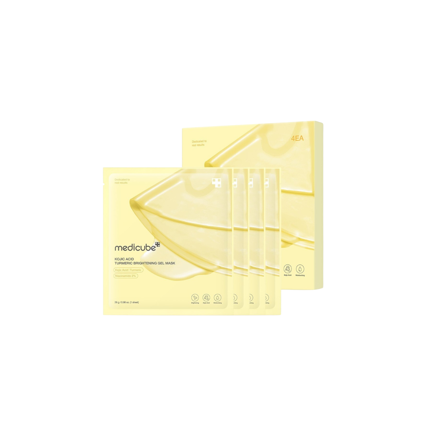 MEDICUBE Kojic Acid Turmeric Brightening Gel Mask 4 Pieces - Shop K-Beauty in Australia