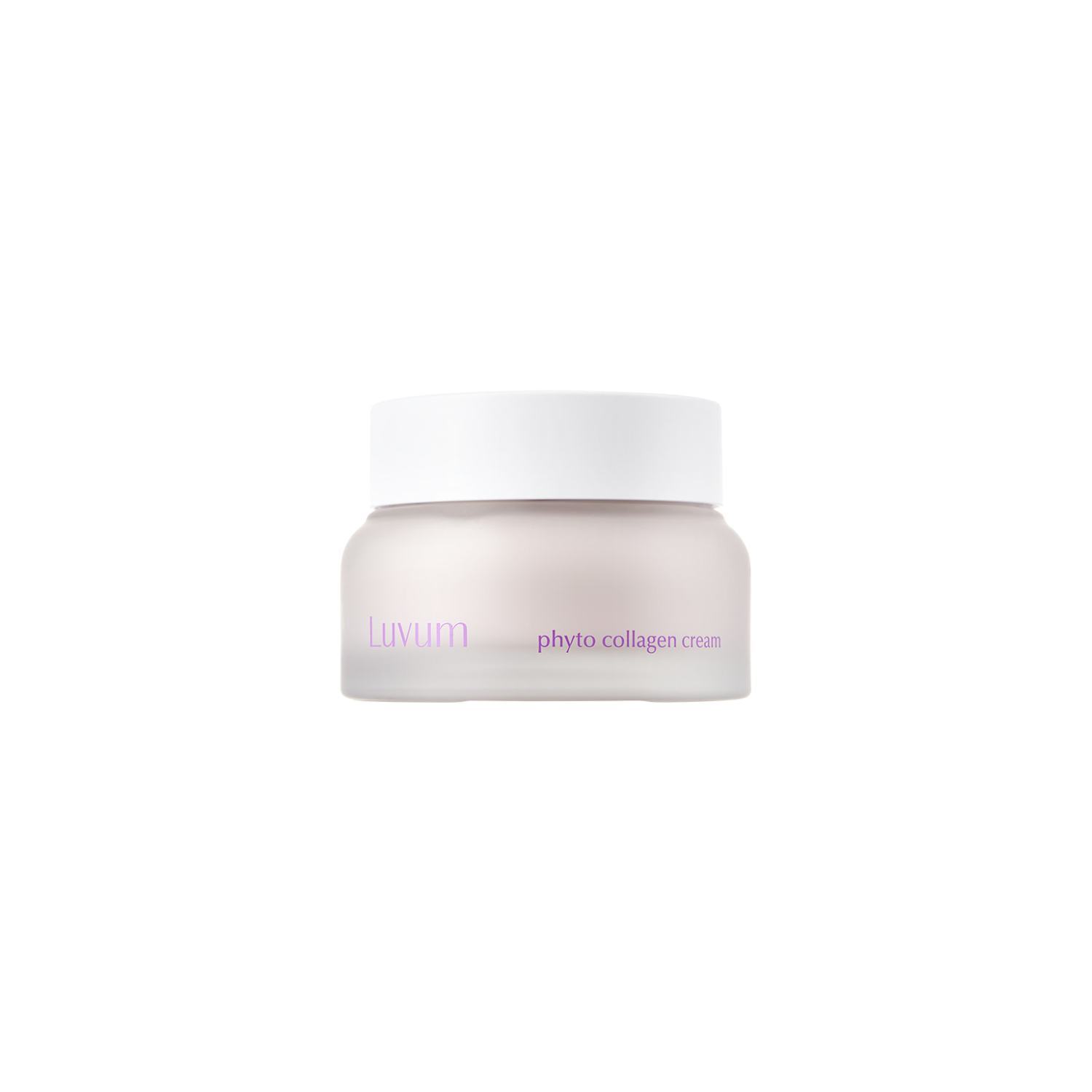 Luvum Slow Aging Phyto Collagen Cream 50ml face moisturizer jar with herbal ingredients and smooth texture.