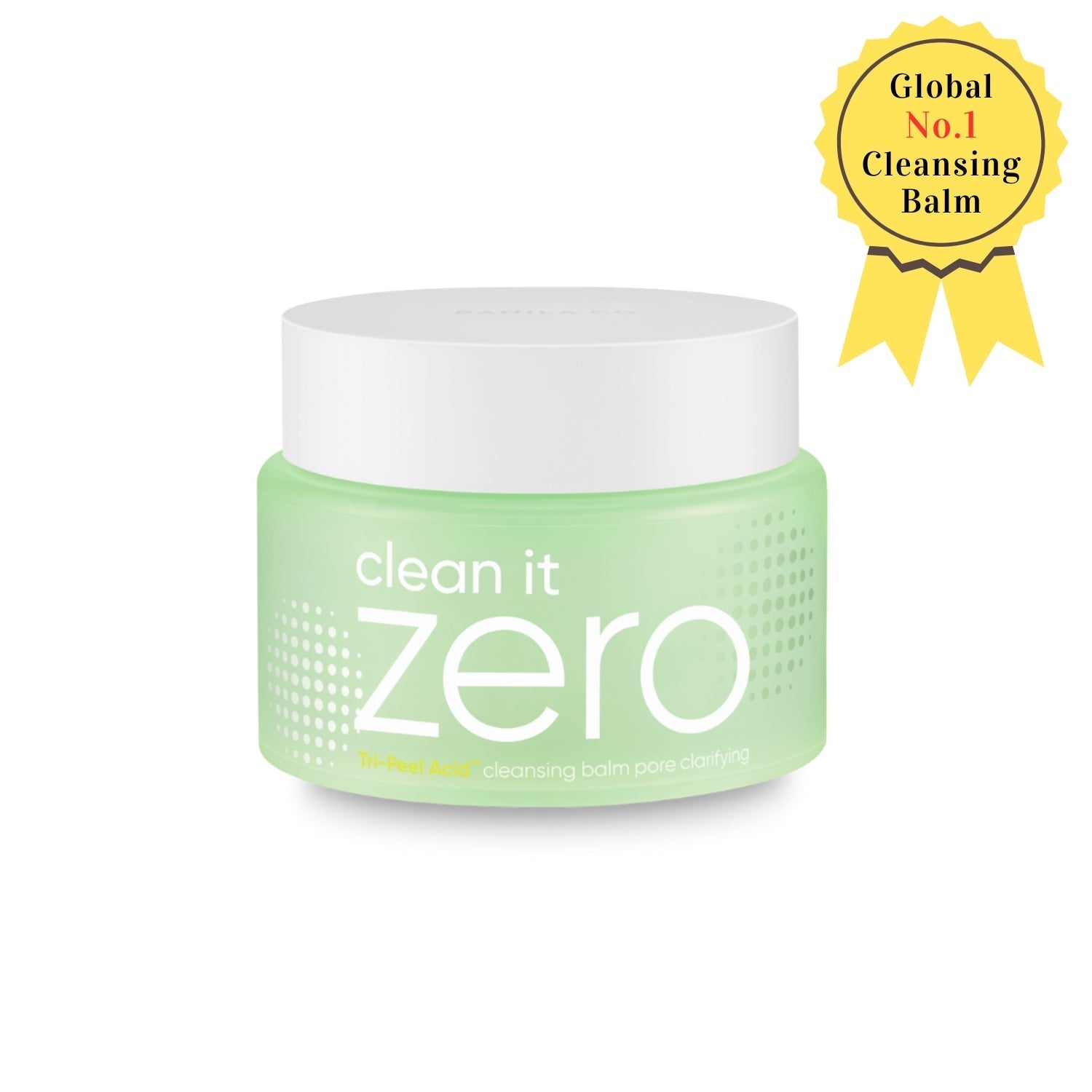 Banila Co Clean It Zero Cleansing Balm Pore Clarifying, oil and balm cleanser with a smooth, white balm texture in a jar