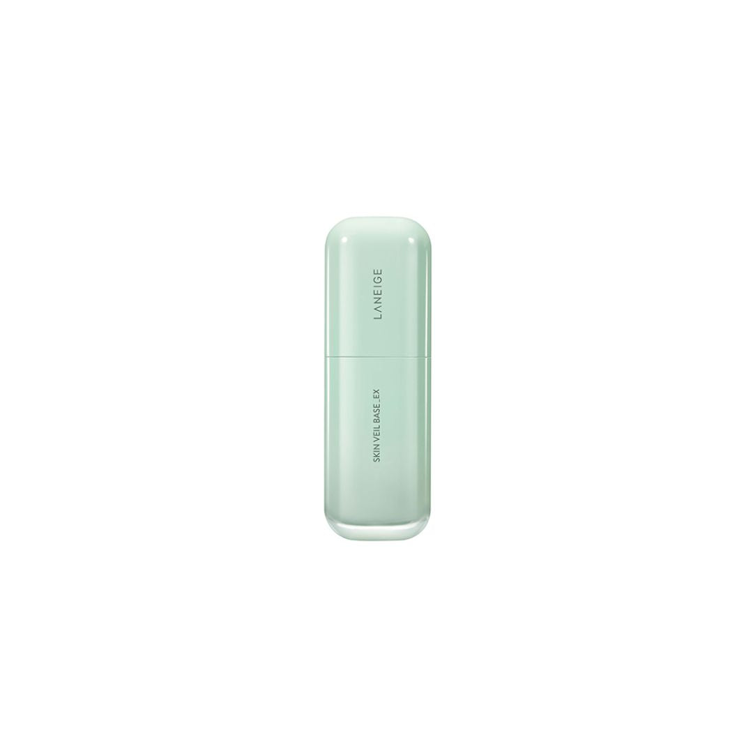 Laneige Skin Veil Base No.60 Mint Green face primer in 30ml bottle, showing the mint green tinted formula and packaging.