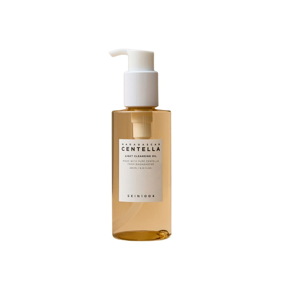 SKIN1004 Madagascar Centella Light Cleansing Oil in 200ml bottle, gentle oil cleanser with centella for sensitive skin.