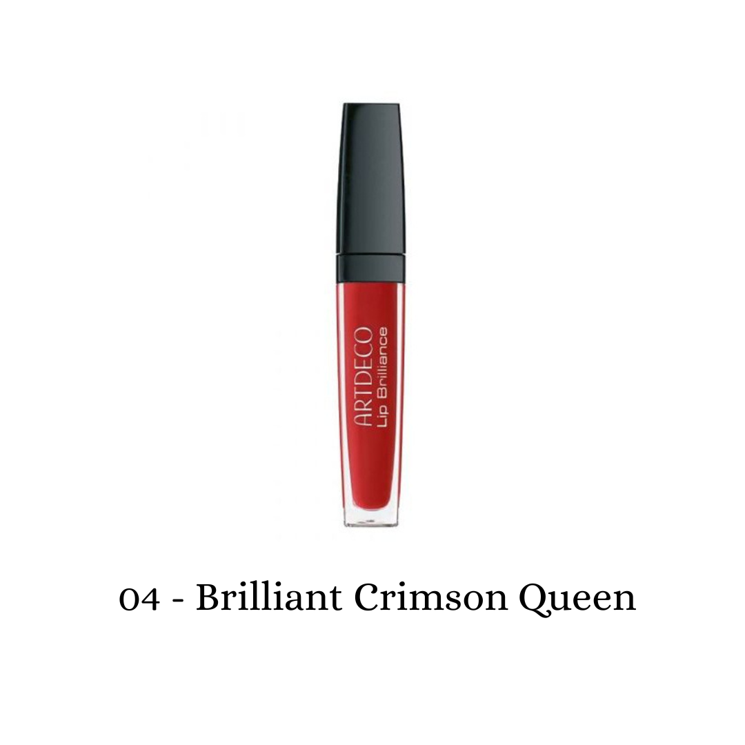 ARTDECO Lip Brilliance Lip Tint in Brilliant Crimson Queen, showcasing a vibrant red lip color with glossy finish.