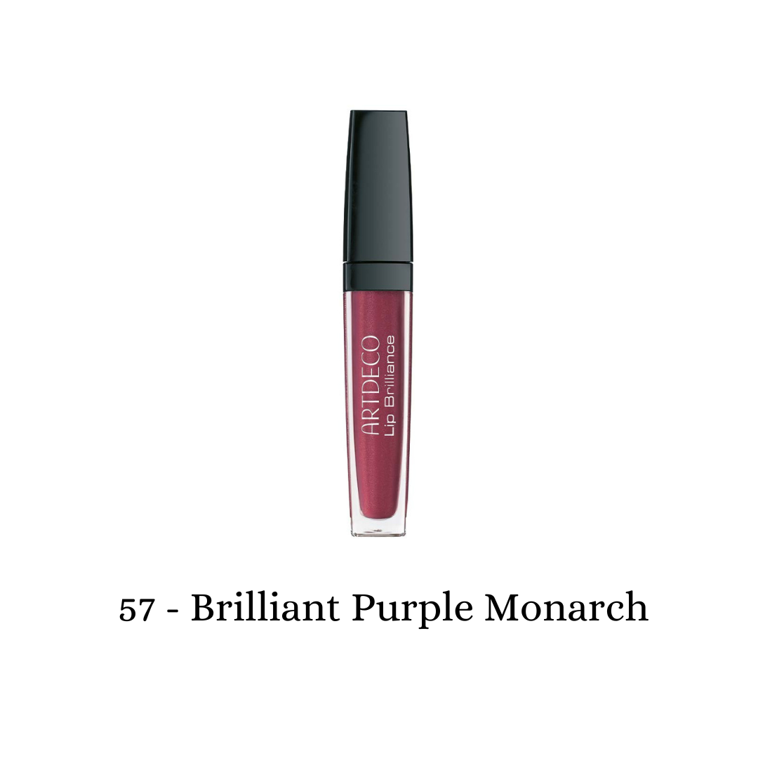 ARTDECO Lip Brilliance Lip Tint in Brilliant Purple, showcasing a vibrant purple shade on smooth lips.