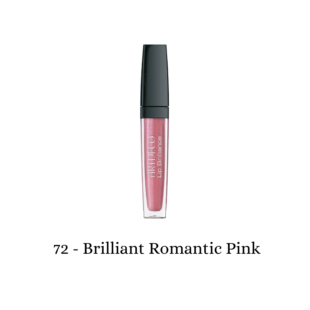 ARTDECO Lip Brilliance Lip Tint in Brilliant Romantic Pink showing a smooth, glossy pink lip tint with a subtle shimmer finish.