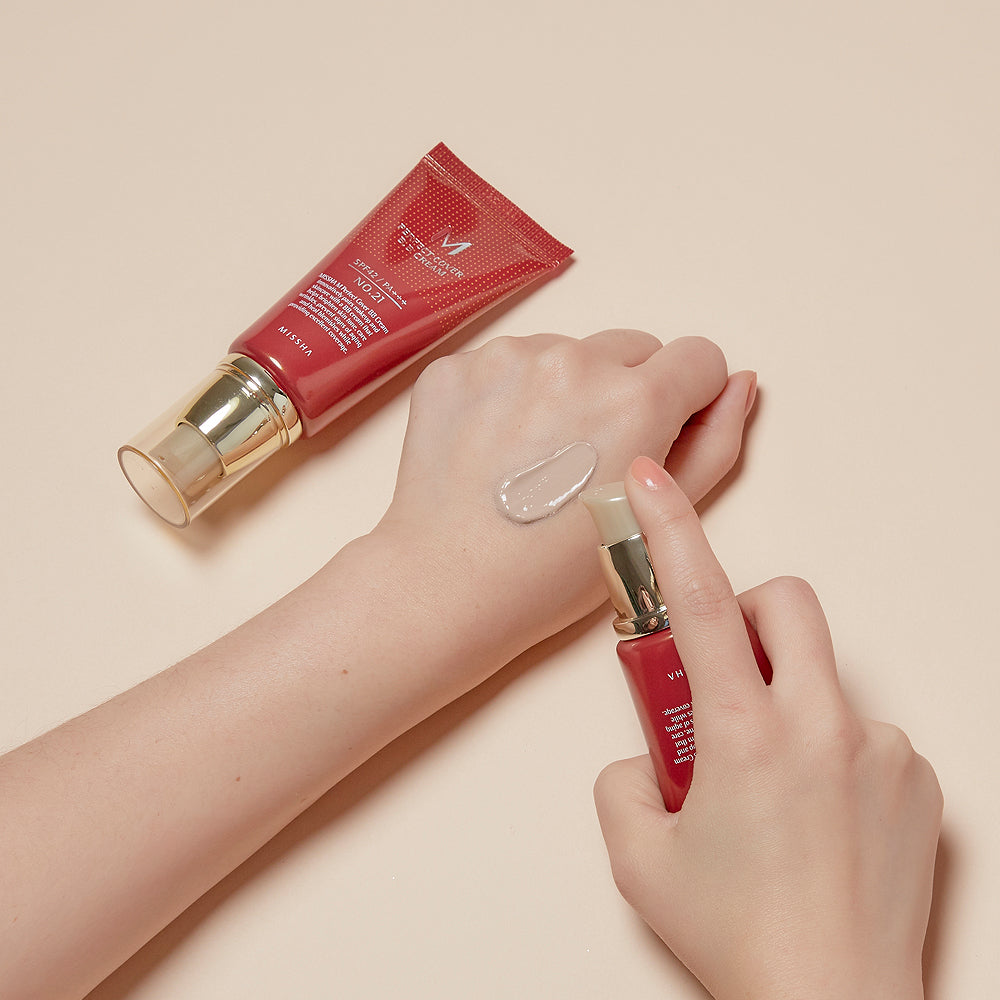 Missha M Perfect Cover BB Cream EX in 50ml, beige shade, with smooth texture and easy-to-apply formula for radiant skin.
