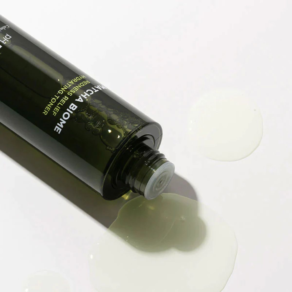 Heimish Matcha Biome redness relief hydrating toner in a 150ml bottle, featuring a green and white label with a pump dispenser.