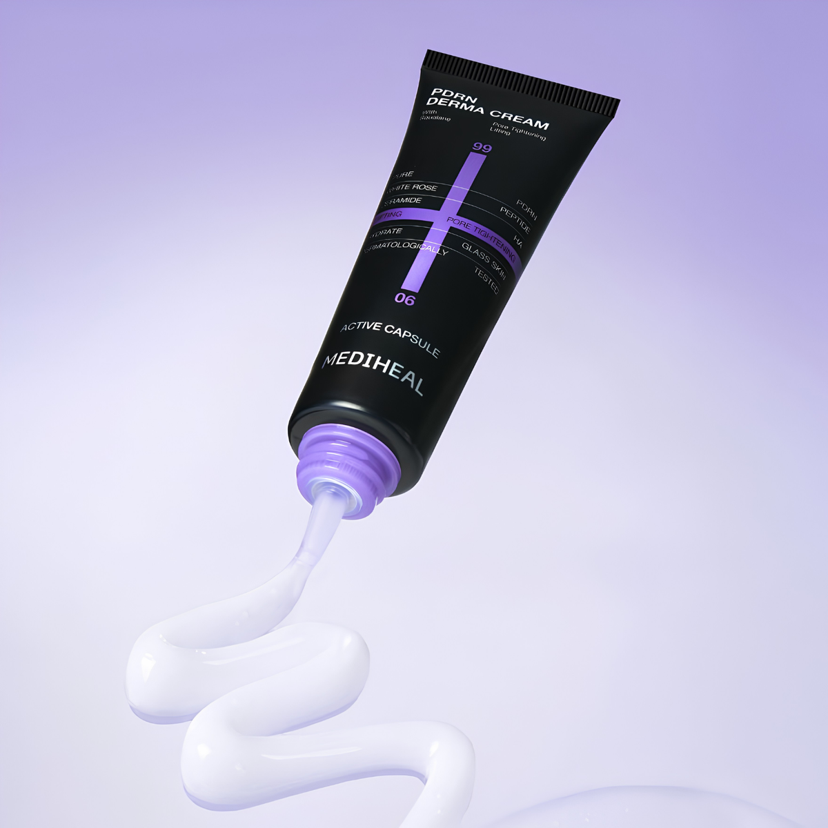 Medheal Derma Cream PDRN Lifting face moisturizer in 50ml jar, smooth texture, suitable for nourishing and lifting skin.