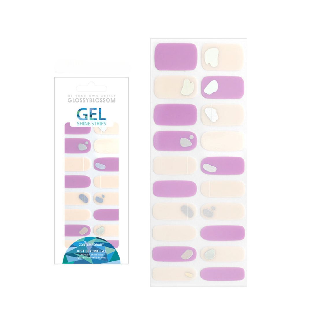 Glossy Blossom Metallic Purple Gel Nail Strips Product Image La Cosmetique Australia