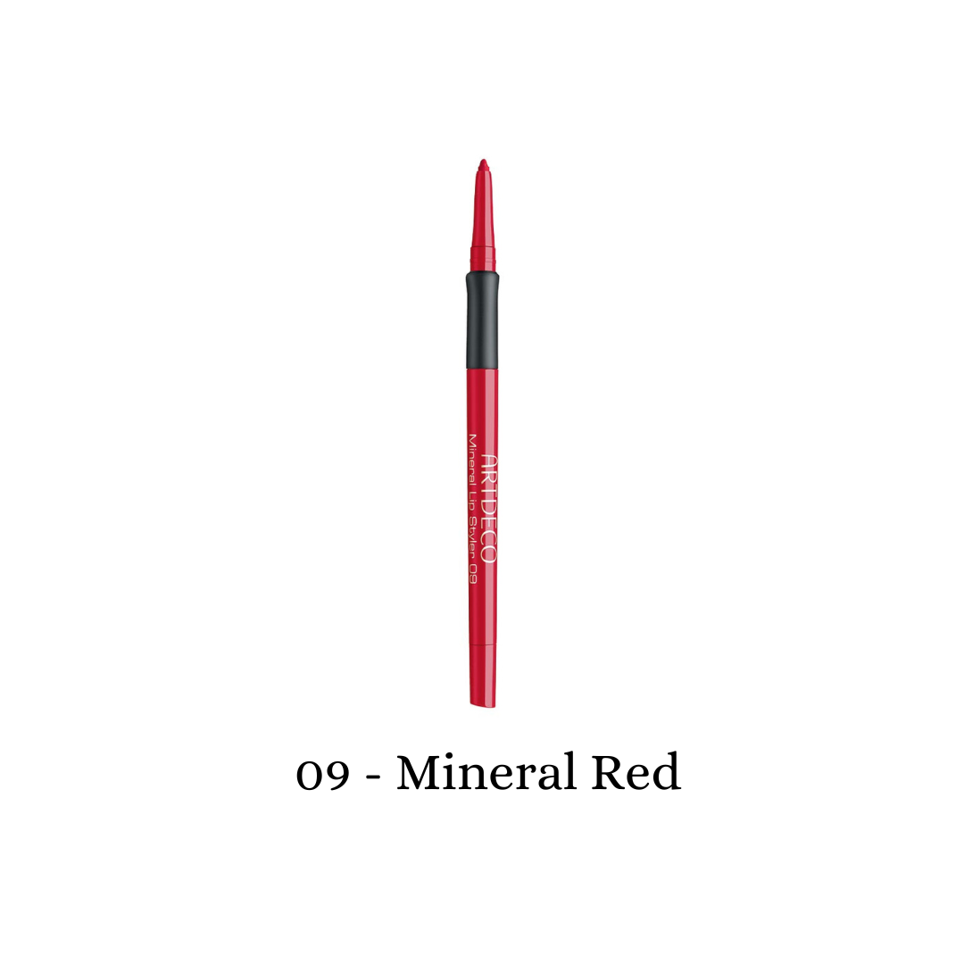 ARTDECO Mineral Lip Styler lip liner in mineral red, with a smooth, precise tip and vibrant red color for defining lips.