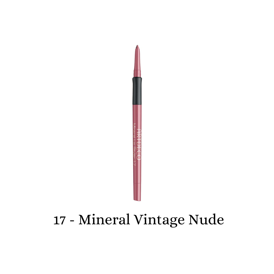 ARTDECO Mineral Lip Styler lip liner in vintage nude, showcasing its smooth application and natural mineral-infused formula.