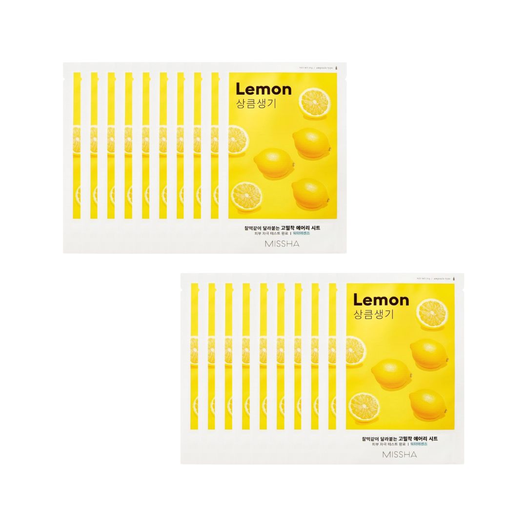 Missha Airy Fit Sheet Mask [Lemon] 20pcs - Shop K-Beauty in Australia