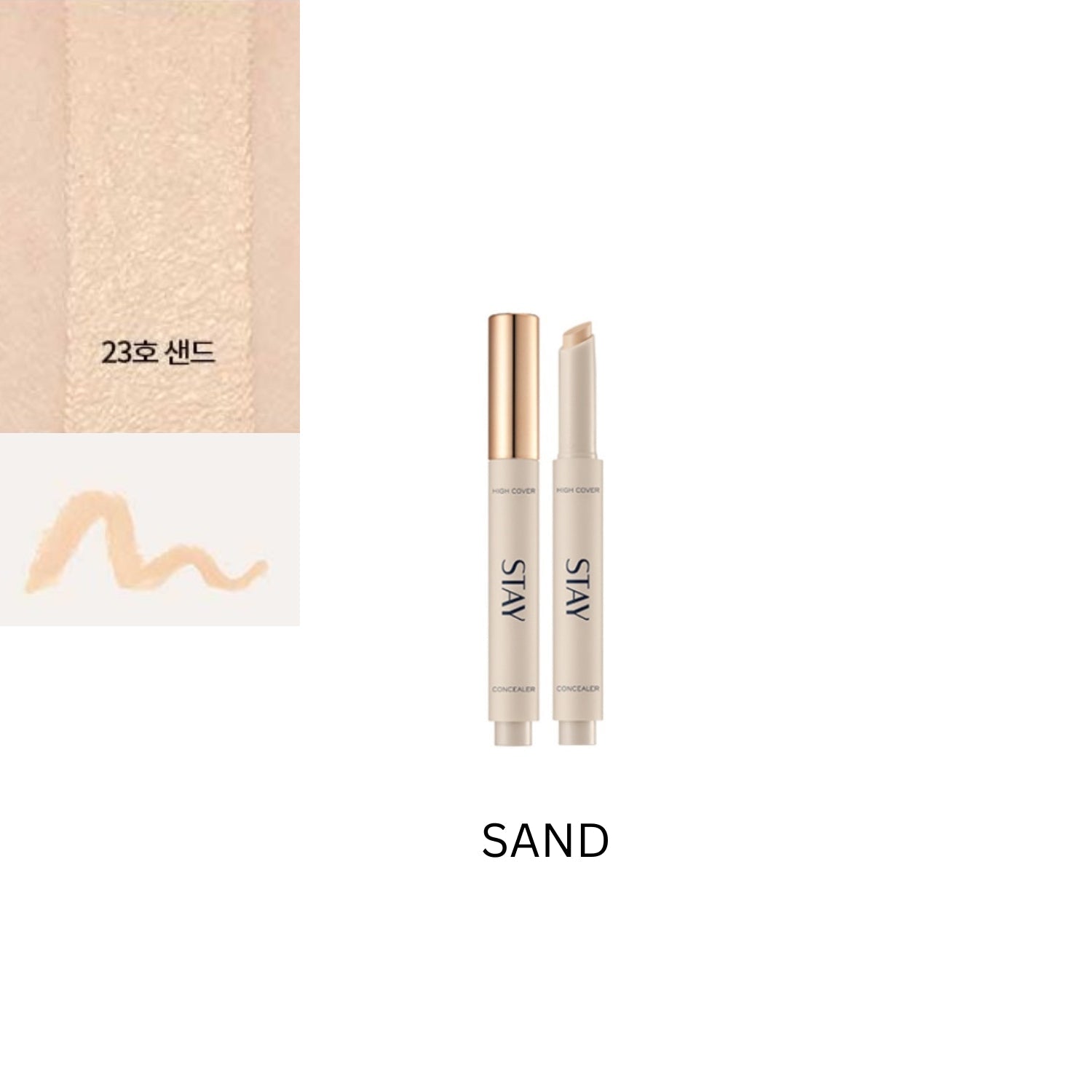 Missha Stay Stick Concealer High Cover in Sand shade, a creamy stick concealer for full coverage and flawless skin.