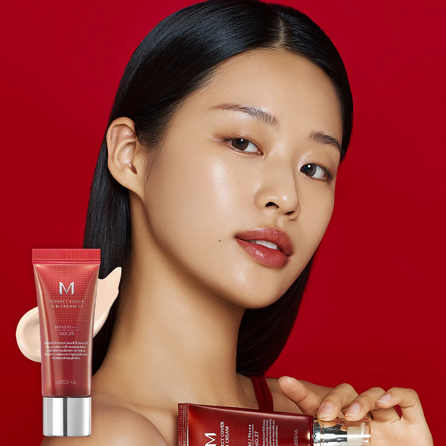 Missha M Perfect Cover BB Cream EX in 20ml, a natural-looking beauty balm with smooth, even skin finish.