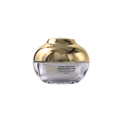Tiara Gold Creme Hydratante Moisturizing Cream in 50ml jar, smooth face moisturizer with a white and gold packaging design