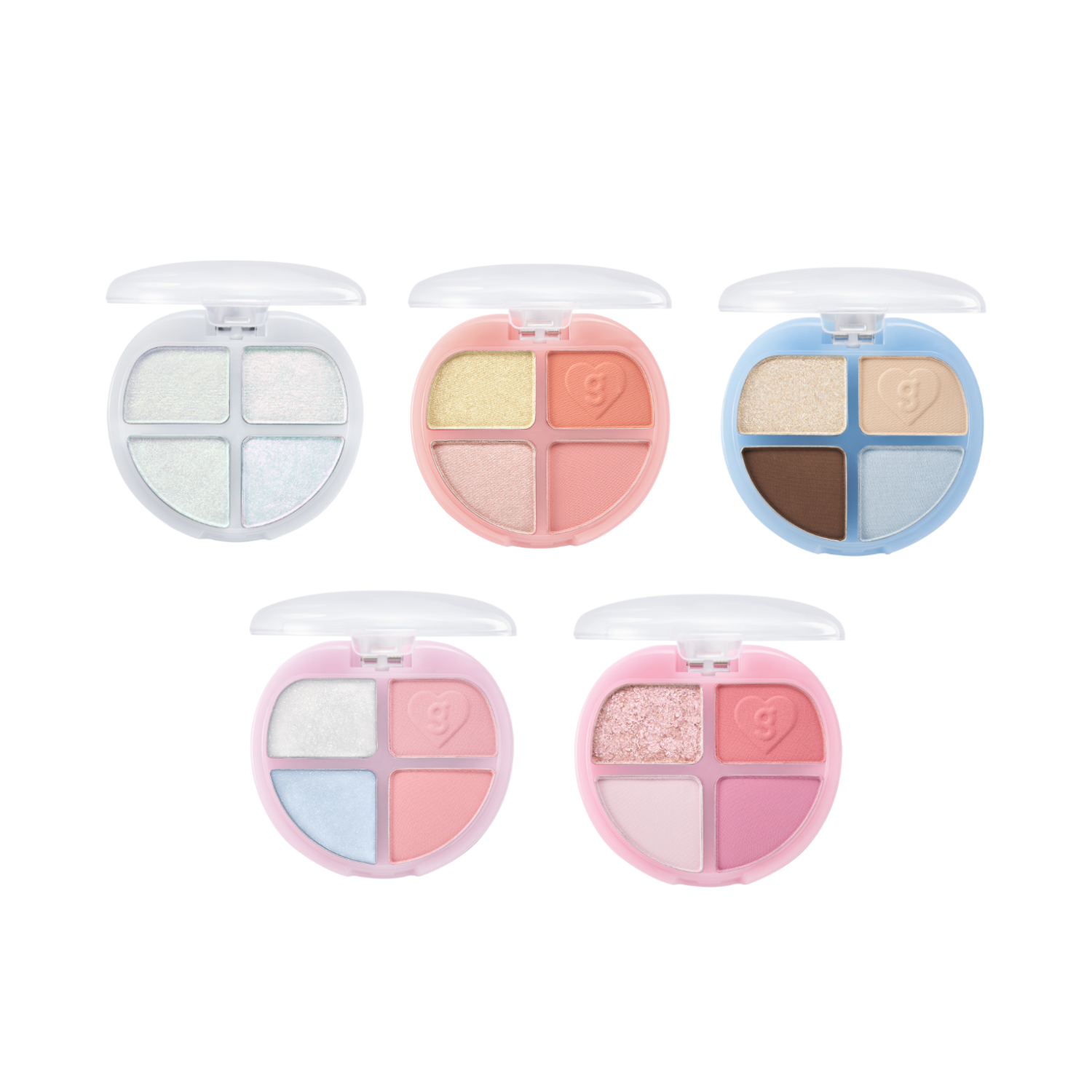 Colorgram Tintin Dory Eyeshadow Palette with vibrant shades, featuring a compact collection of eyeshadow colors displayed open.