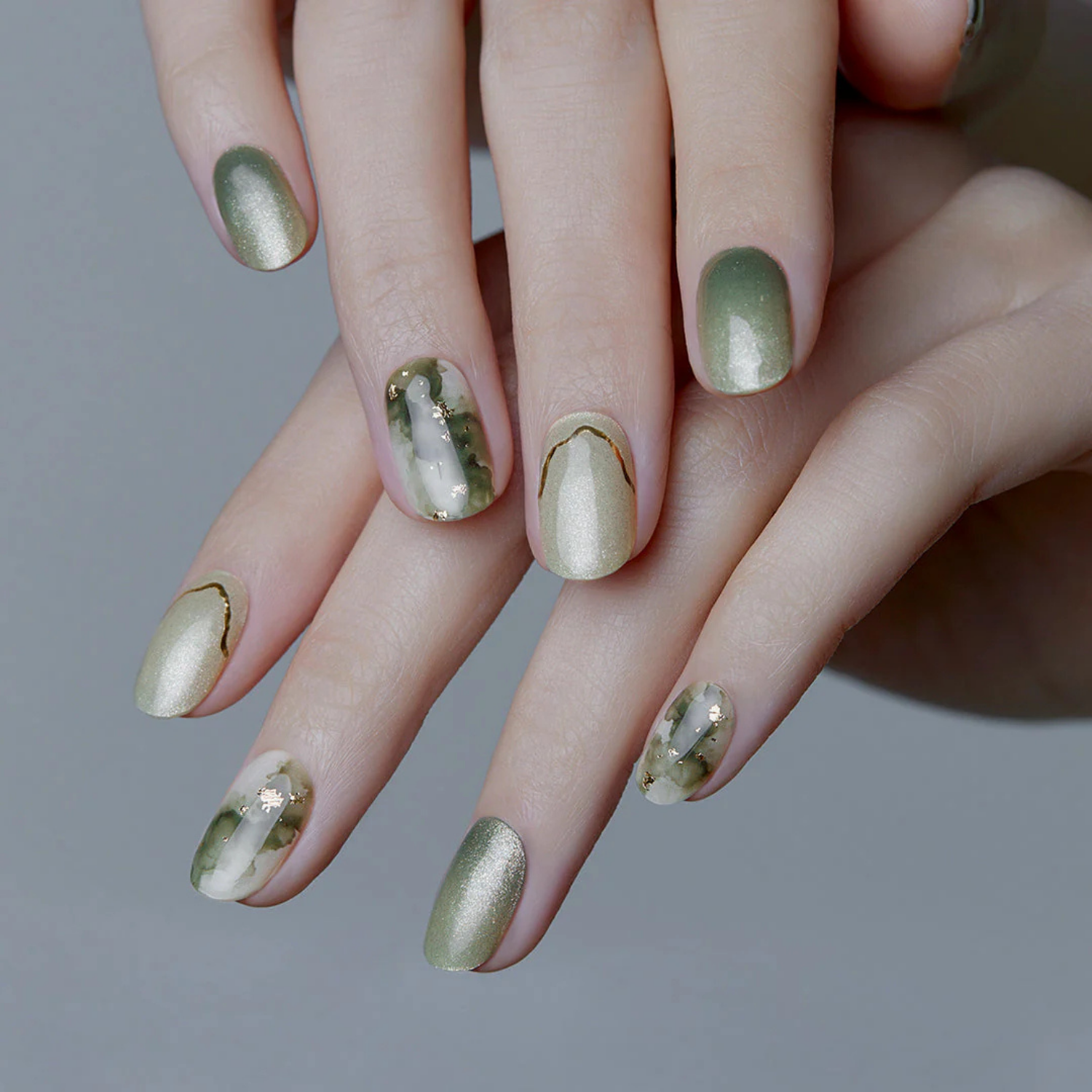 Ohora Semi-Cured Gel Nail - N Glimmering Leaf - Shop K-Beauty in Australia
