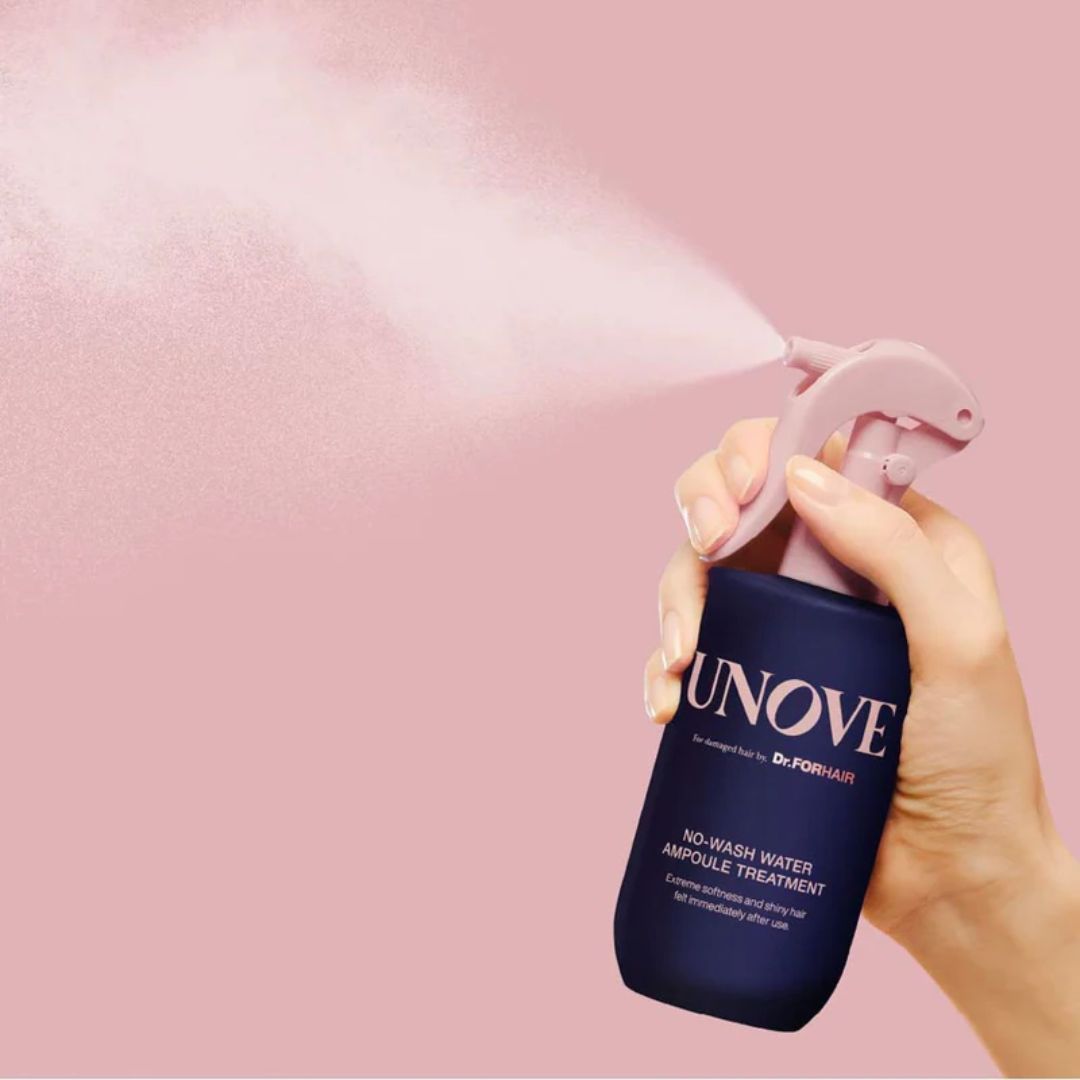 UNOVE No-Wash Water Ampoule Treatment conditioner bottle, 200ml, with sleek packaging for easy hair nourishment and treatment.