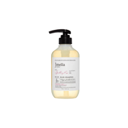 Jmella Sparkling Rose Hair Shampoo bottle with pink and white floral design, showcasing a luxurious hair care product.
