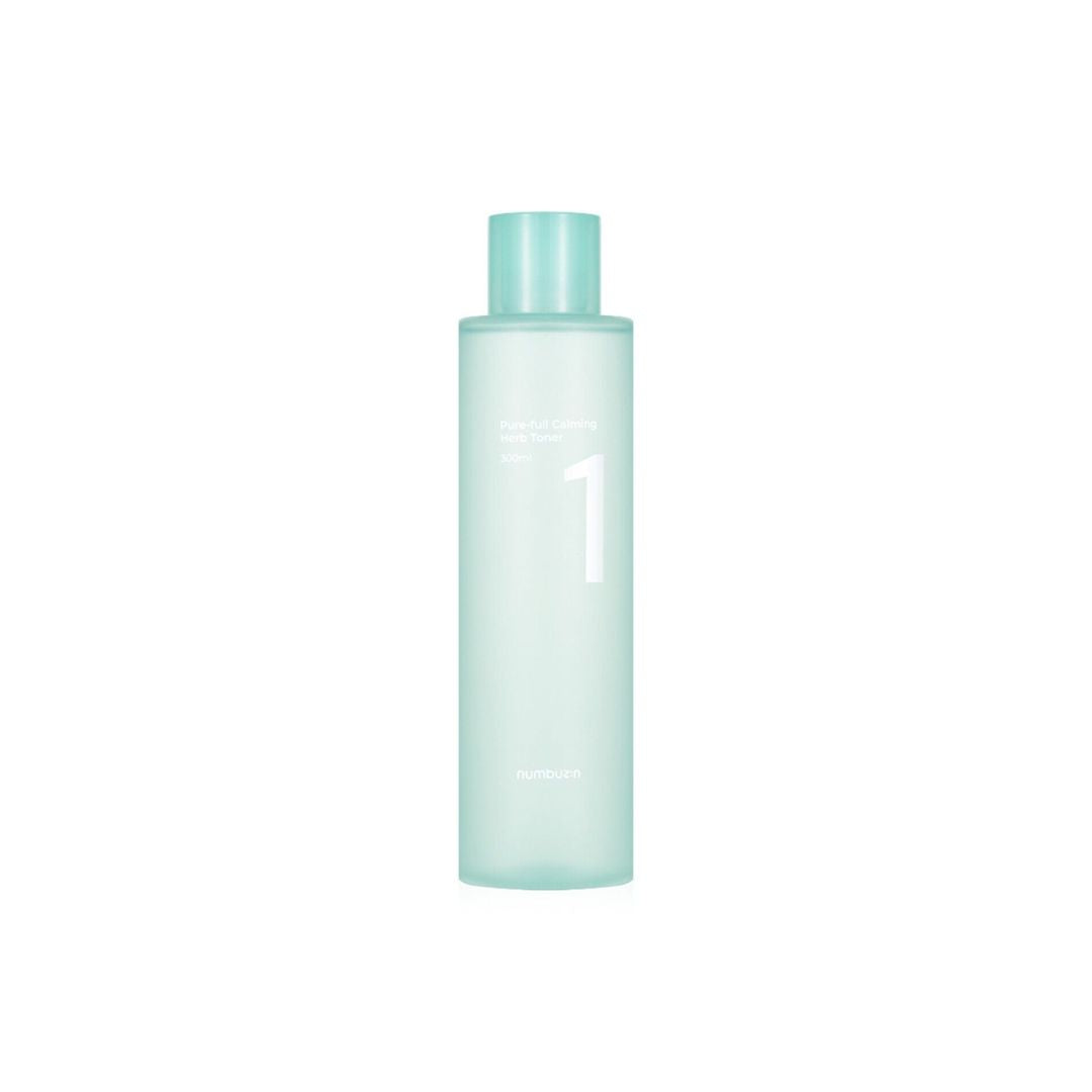 Numbuzin No.1 Pure-Full Calming Herb Toner in 300ml bottle, soothing skincare toner with calming herbal ingredients.