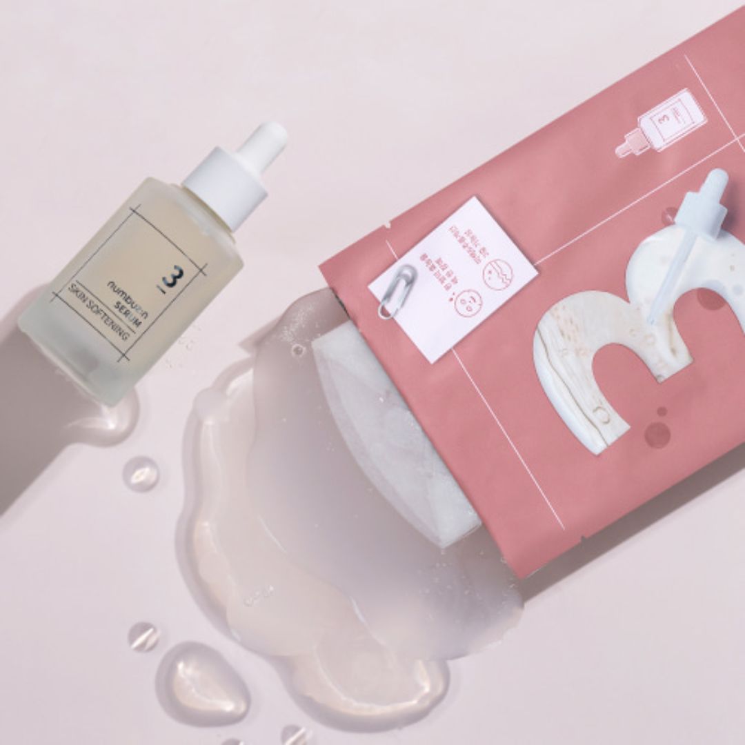 Numbuzin No.3 Tingle-Pore Softening Sheet Mask box with four sheet masks for pore care and skin softening.