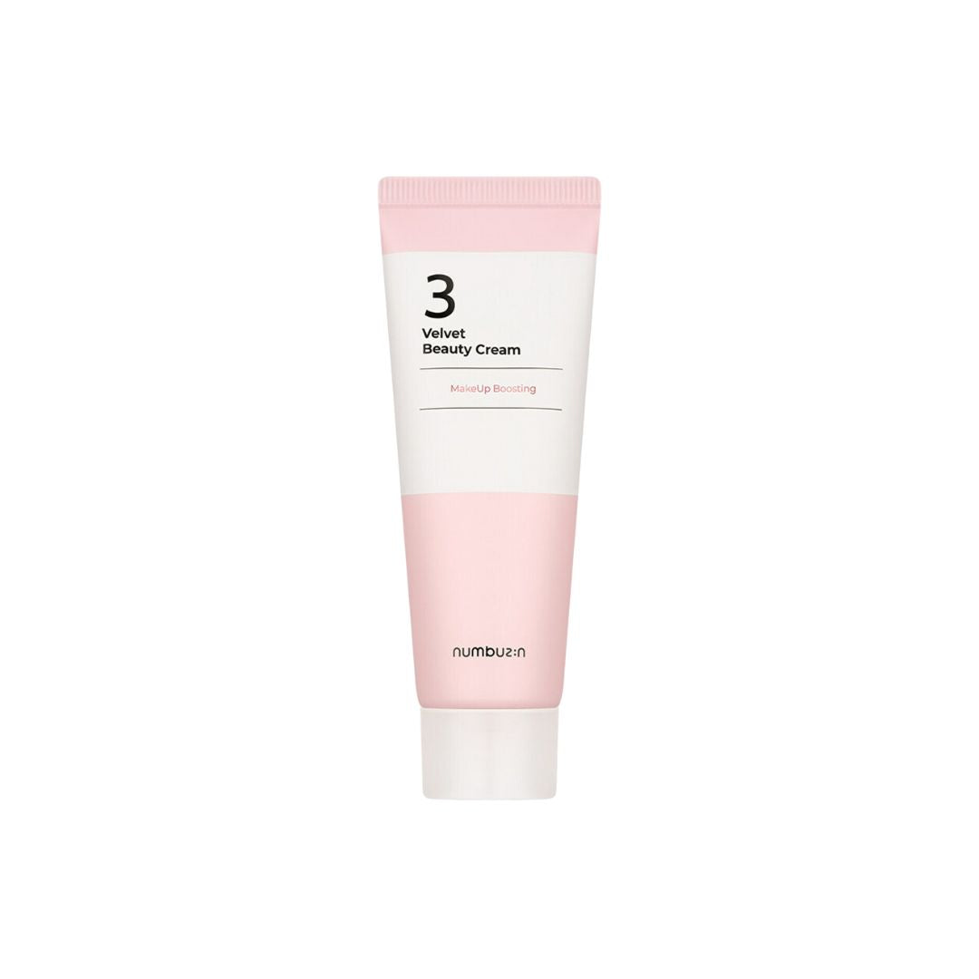 Numbuzin No. 3 Velvet Beauty Cream 60ml face moisturizer jar with a soft, velvety texture and elegant packaging.