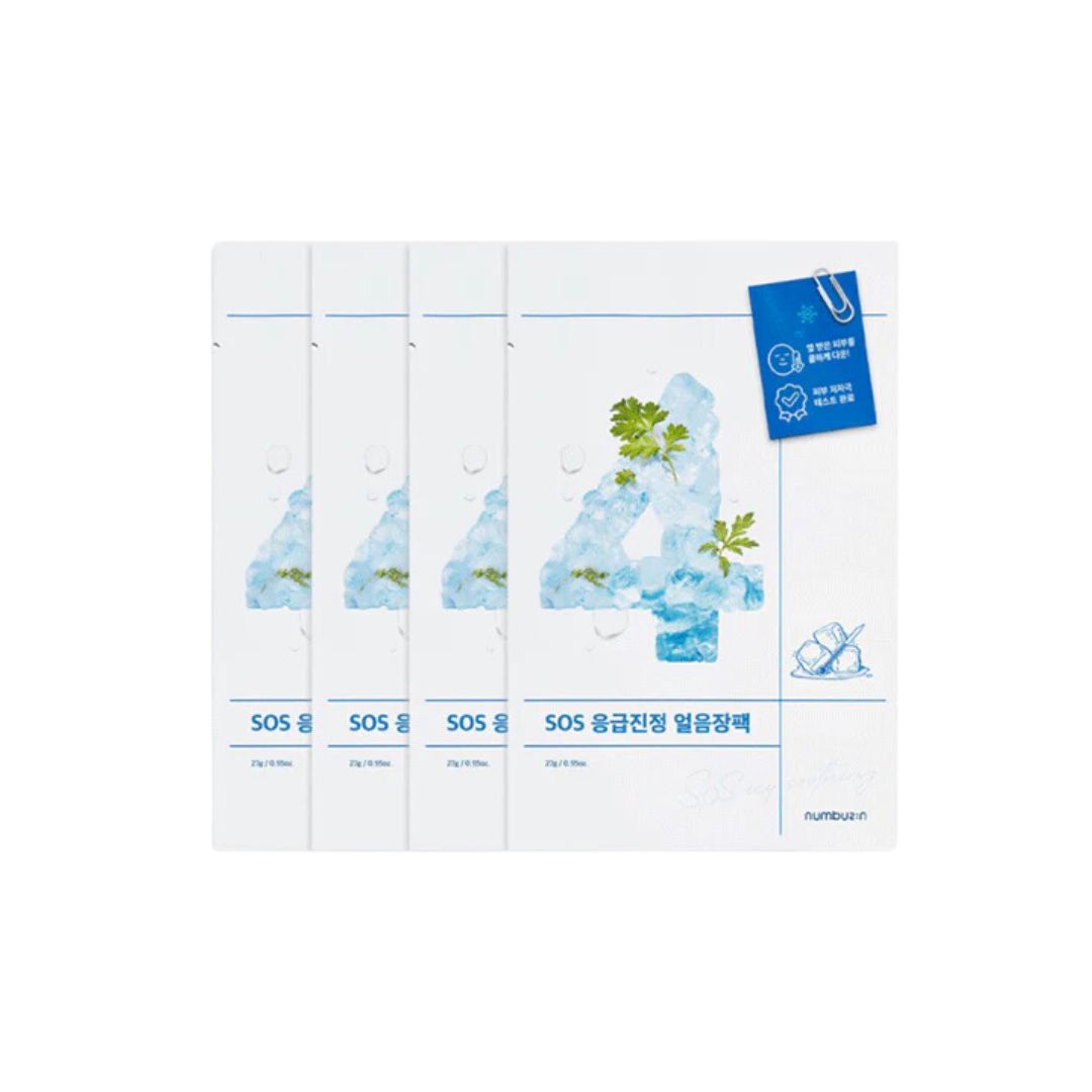 Numbuzin No. 4 Icy Soothing Sheet Mask 4pcs/box  - La Cosmetique