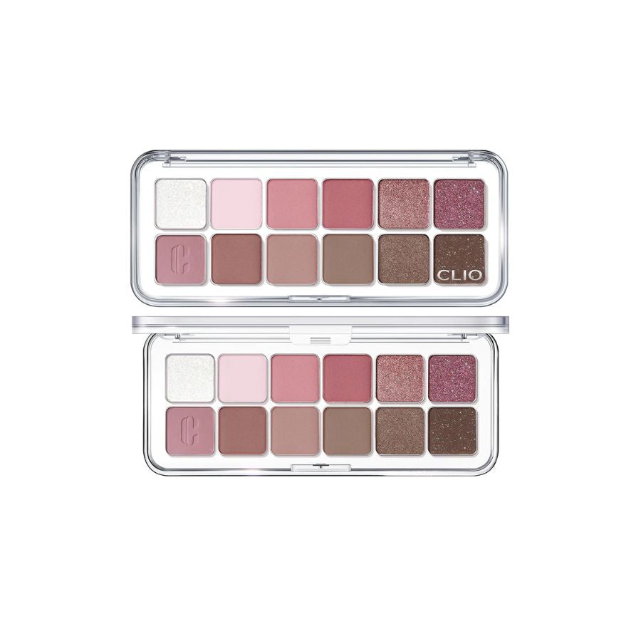 Clio Pro Eye Palette Air with vibrant orchid-inspired eyeshadow shades in a sleek eyeshadow palette.