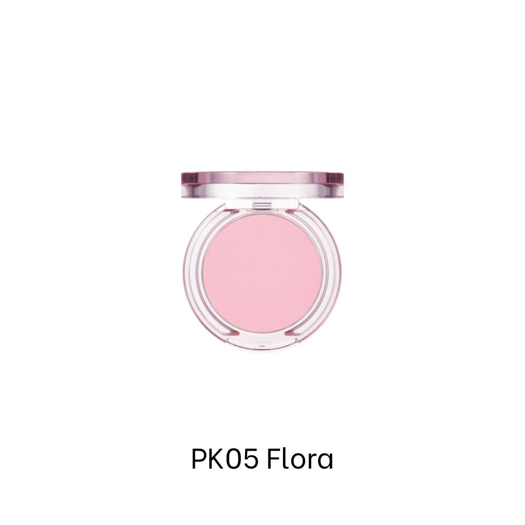 Banila Co B. By Banila Priming Veil Cheek blush in PK05 Flora, with soft pink and floral-inspired shades visible on the compact.