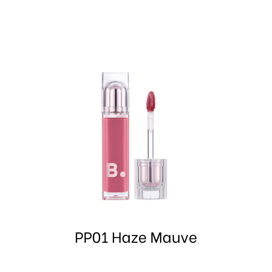 Banila Co Dew Glow Lip Tint in Haze Mauve, showing the tinted lip product with a smooth, glossy finish and mauve shade.