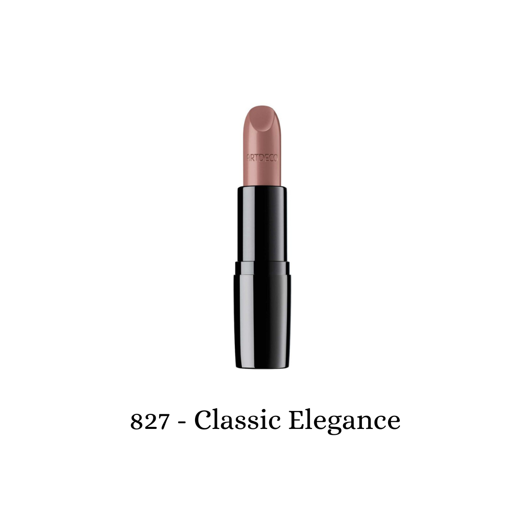 ARTDECO Perfect Color Lipstick in classic shade, showing smooth, creamy application and elegant packaging.