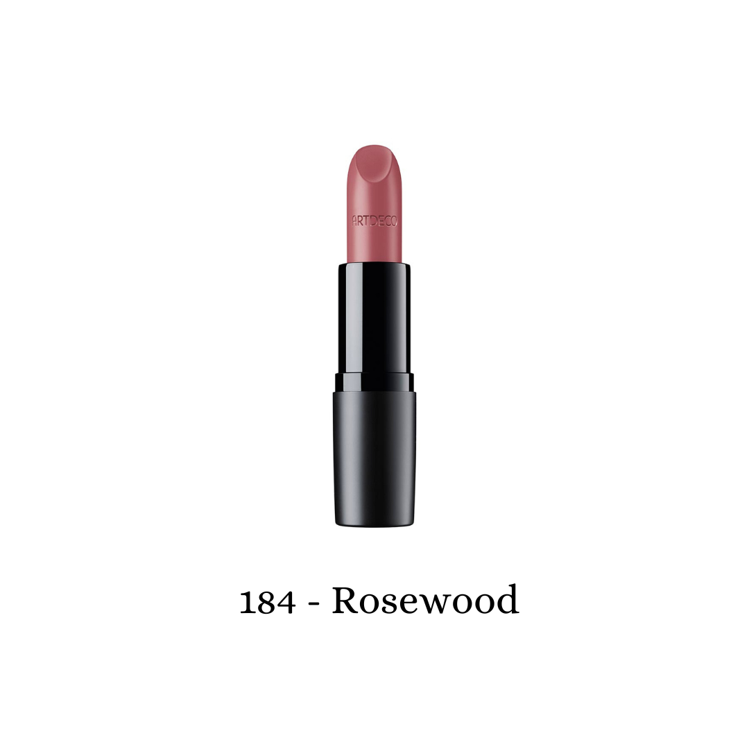 ARTDECO Perfect Mat lipstick in Rosewood with smooth, matte finish and elegant packaging.