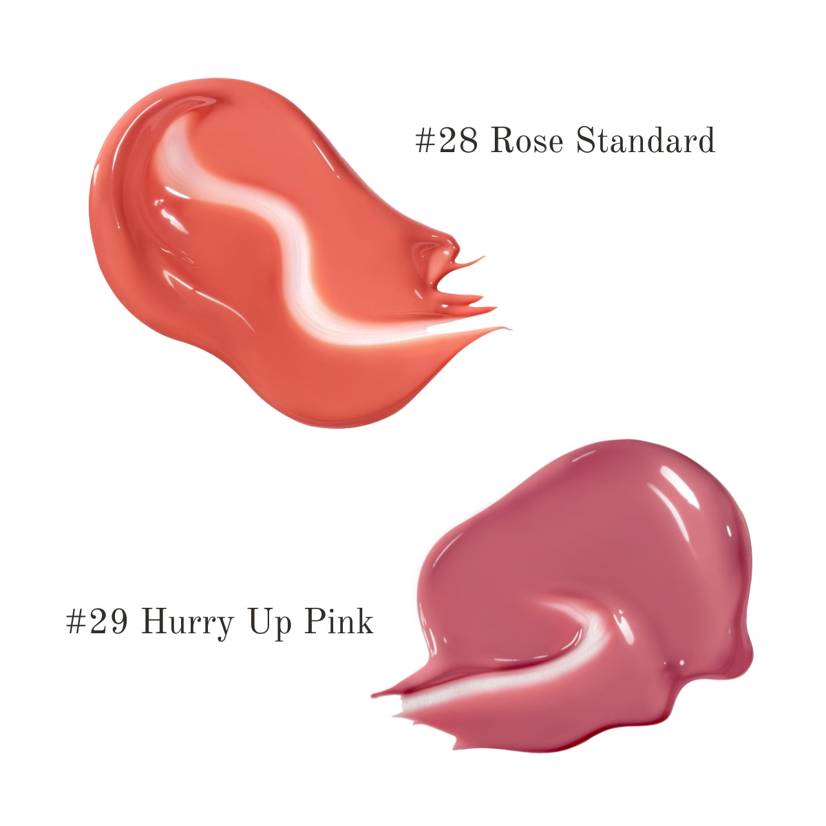 Peripera Ink Mood Glowy Tint Tteok Recipe lip tint swatches showing vibrant, glossy shades on lips and skin.