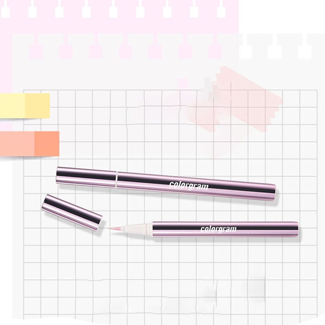 Colorgram Milk Bling Glitter Liquid Eyeliner in pink with shimmering glitter finish, perfect for bold eye makeup looks.
