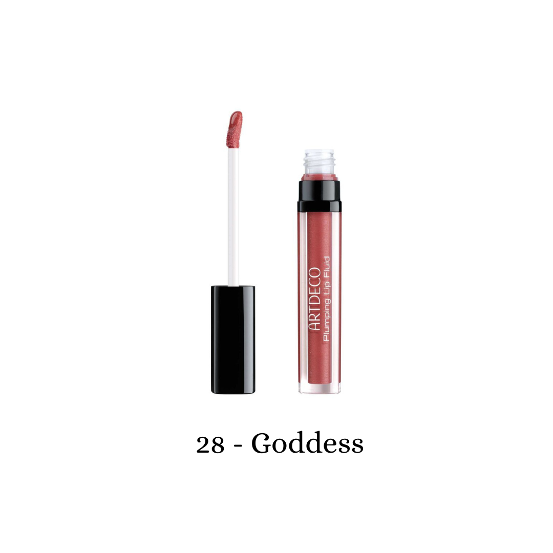ARTDECO Plumping Lip Fluid lip plumper with glossy finish, showcasing its smooth, hydrating texture in a sleek tube.