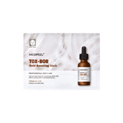 MEDIPEEL+ Tox-Bor Gold Boosting Mask sheet mask, 25ml, with gold-infused formula for skin revitalization and hydration.